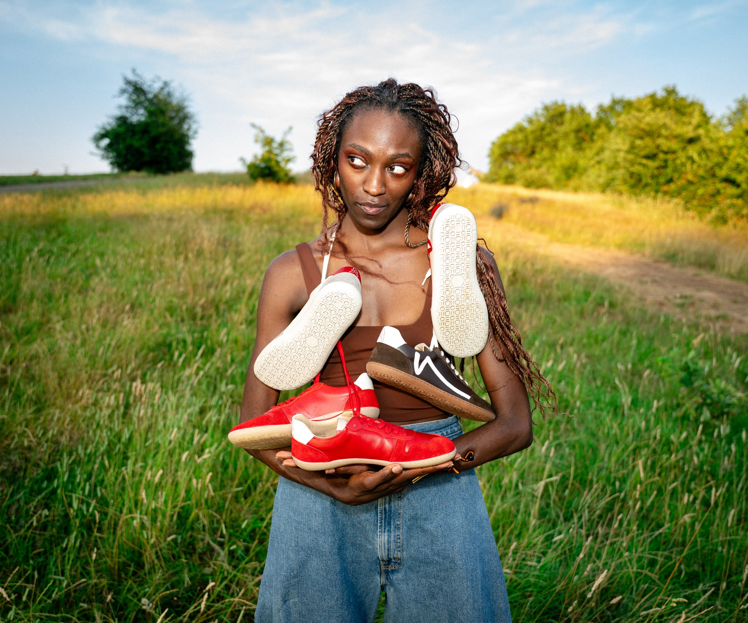 Manon barefoot shoe in Savoie red