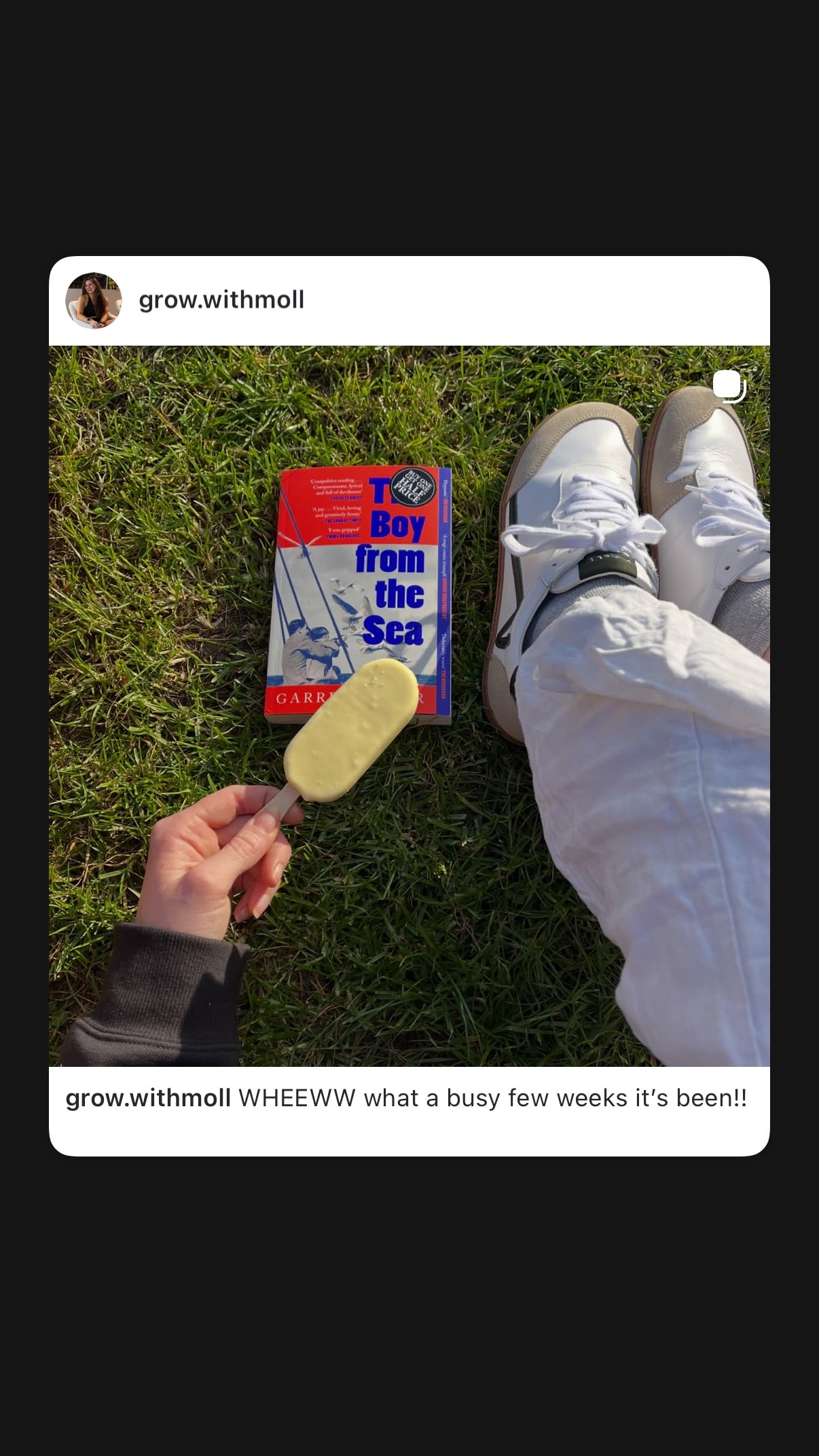 Customer testimonial shared on Instagram