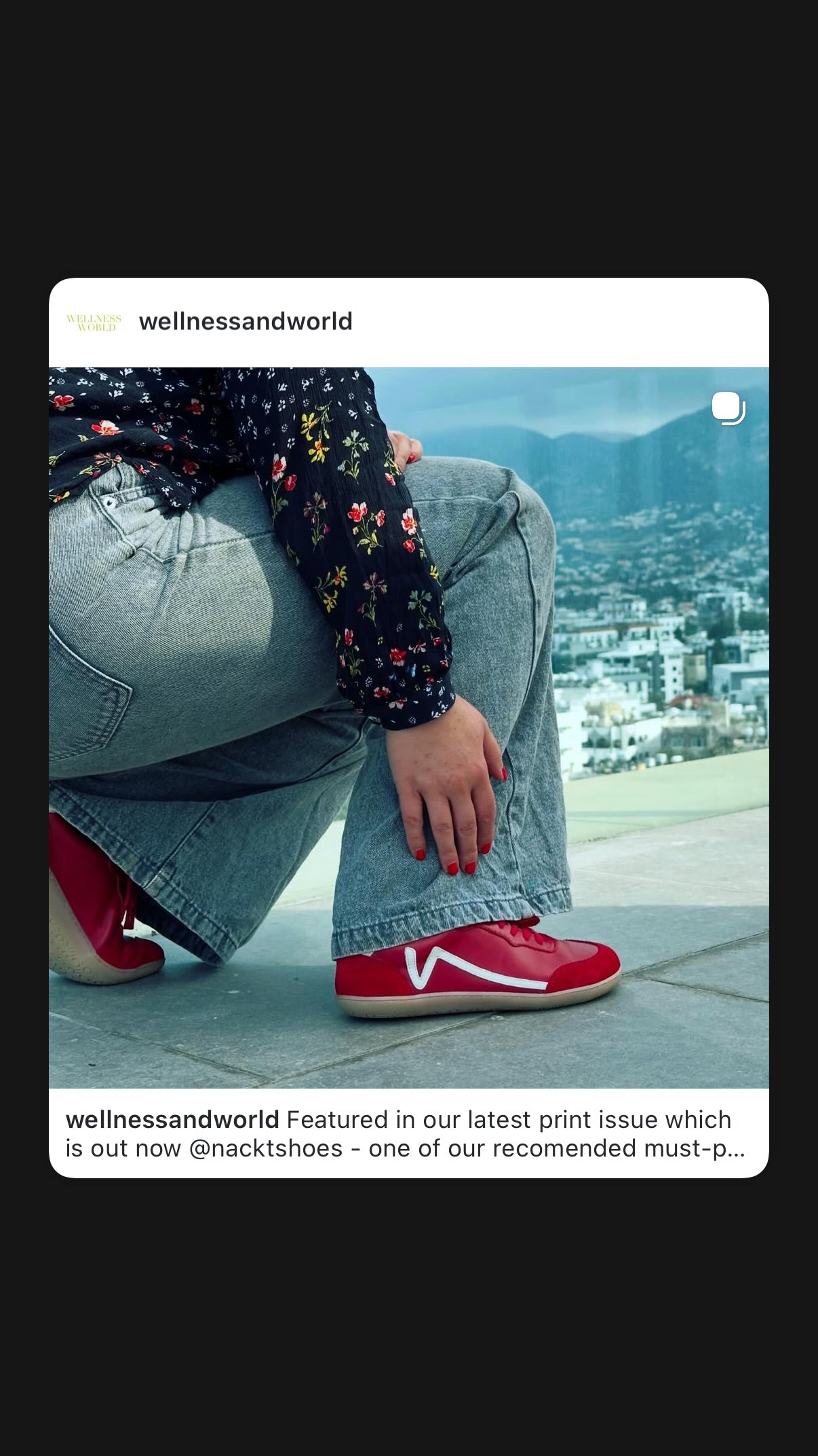 Customer testimonial shared on Instagram